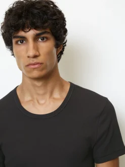 Marc O'Polo Herren T-Shirt - Iconic Rib in schwarz