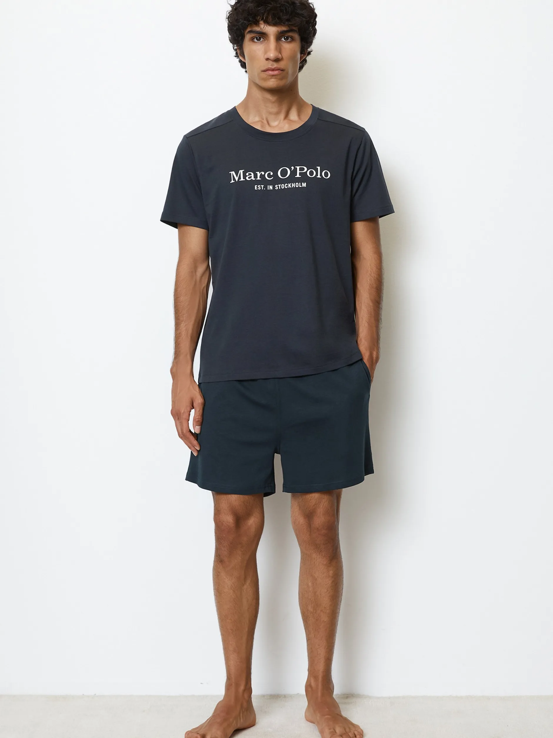 Marc O'Polo Herren T-Shirt - Mix & Match Cotton in blau