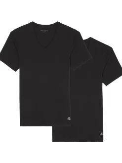 Marc O'Polo Herren V-Shirt - Essentials in schwarz