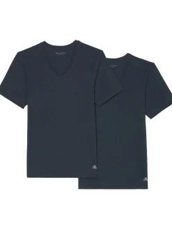 Marc O'Polo Herren V-Shirt - Essentials in blau