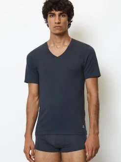Marc O'Polo Herren V-Shirt - Essentials in blau