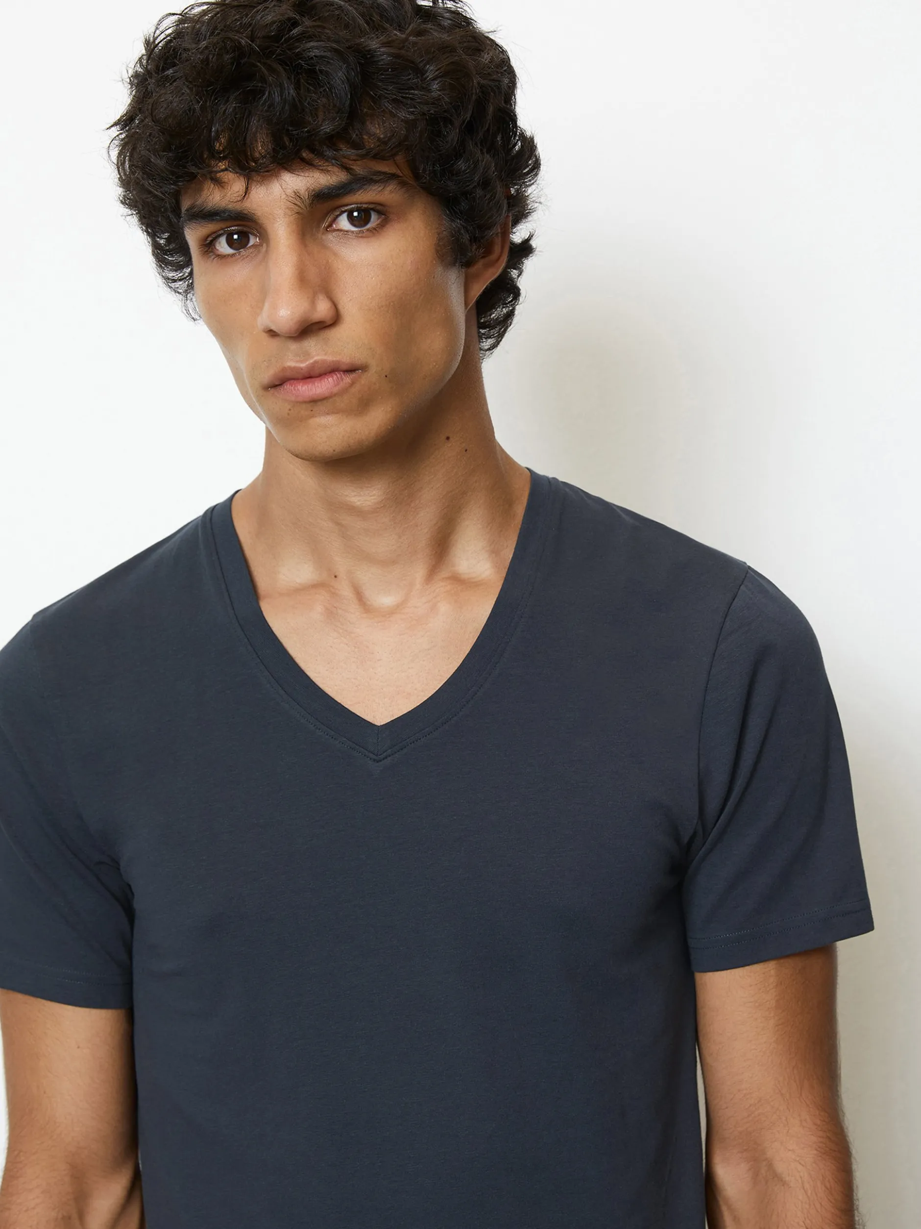 Marc O'Polo Herren V-Shirt - Essentials in blau