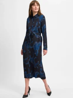 Marie Lund Collection Damen Blusenkleid in indigo