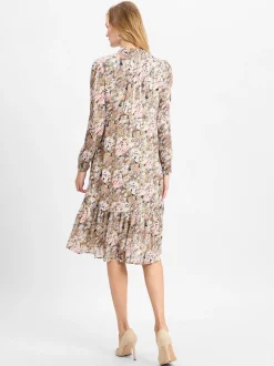 Marie Lund Collection Damen Freizeitkleid in beige mehrfarbig