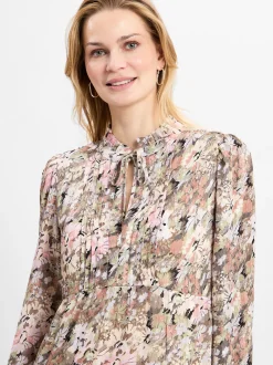 Marie Lund Collection Damen Freizeitkleid in beige mehrfarbig