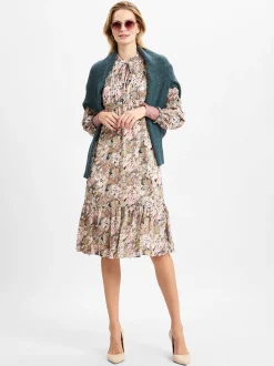 Marie Lund Collection Damen Freizeitkleid in beige mehrfarbig