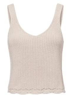 Marie Lund Collection Damen Häkeltop in beige