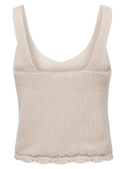 Marie Lund Collection Damen Häkeltop in beige