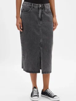 Marie Lund Collection Damen Jeansrock in anthrazit