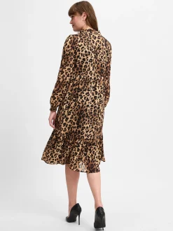 Marie Lund Collection Damen Kleid in camel schwarz