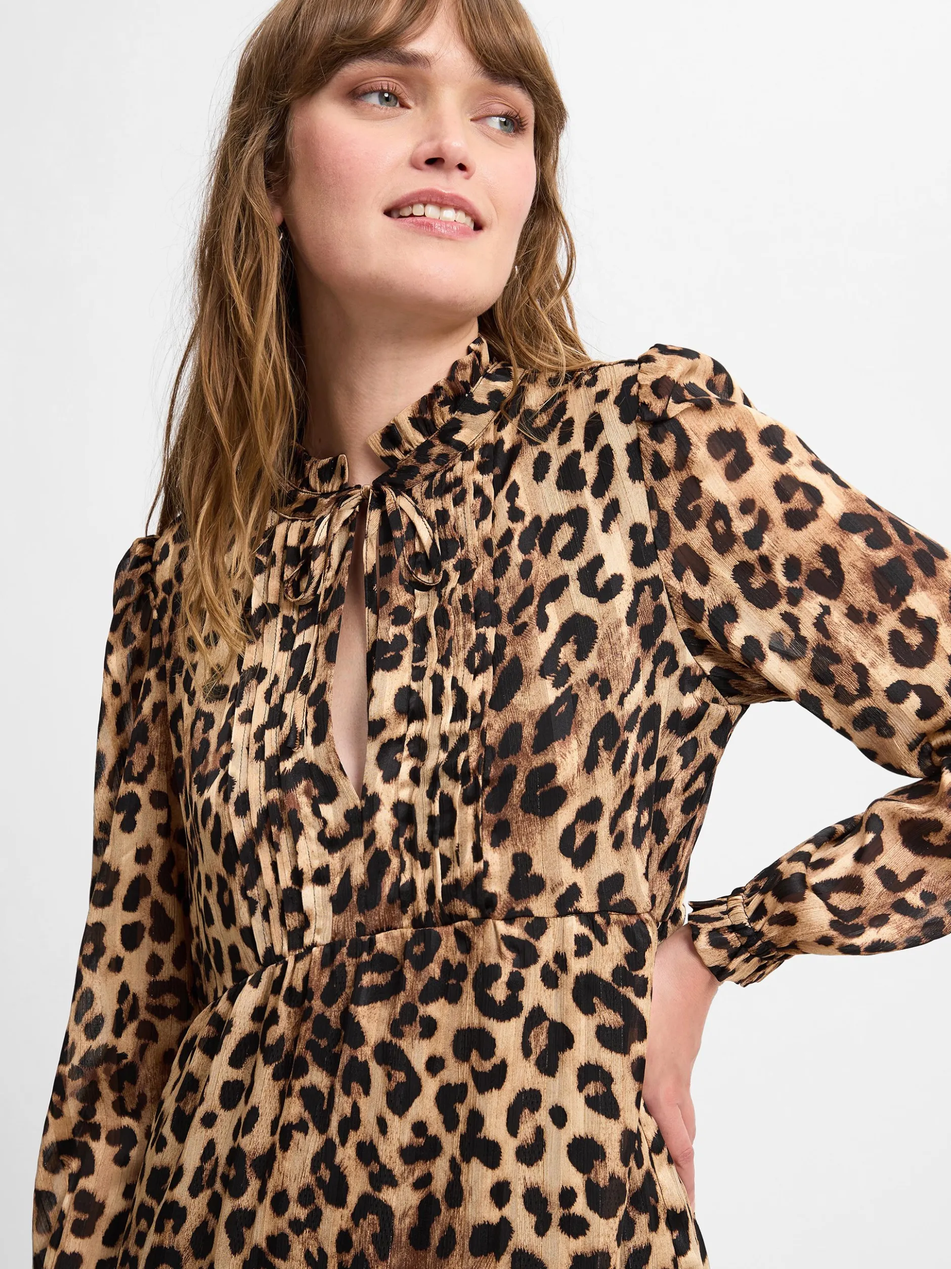 Marie Lund Collection Damen Kleid in camel schwarz