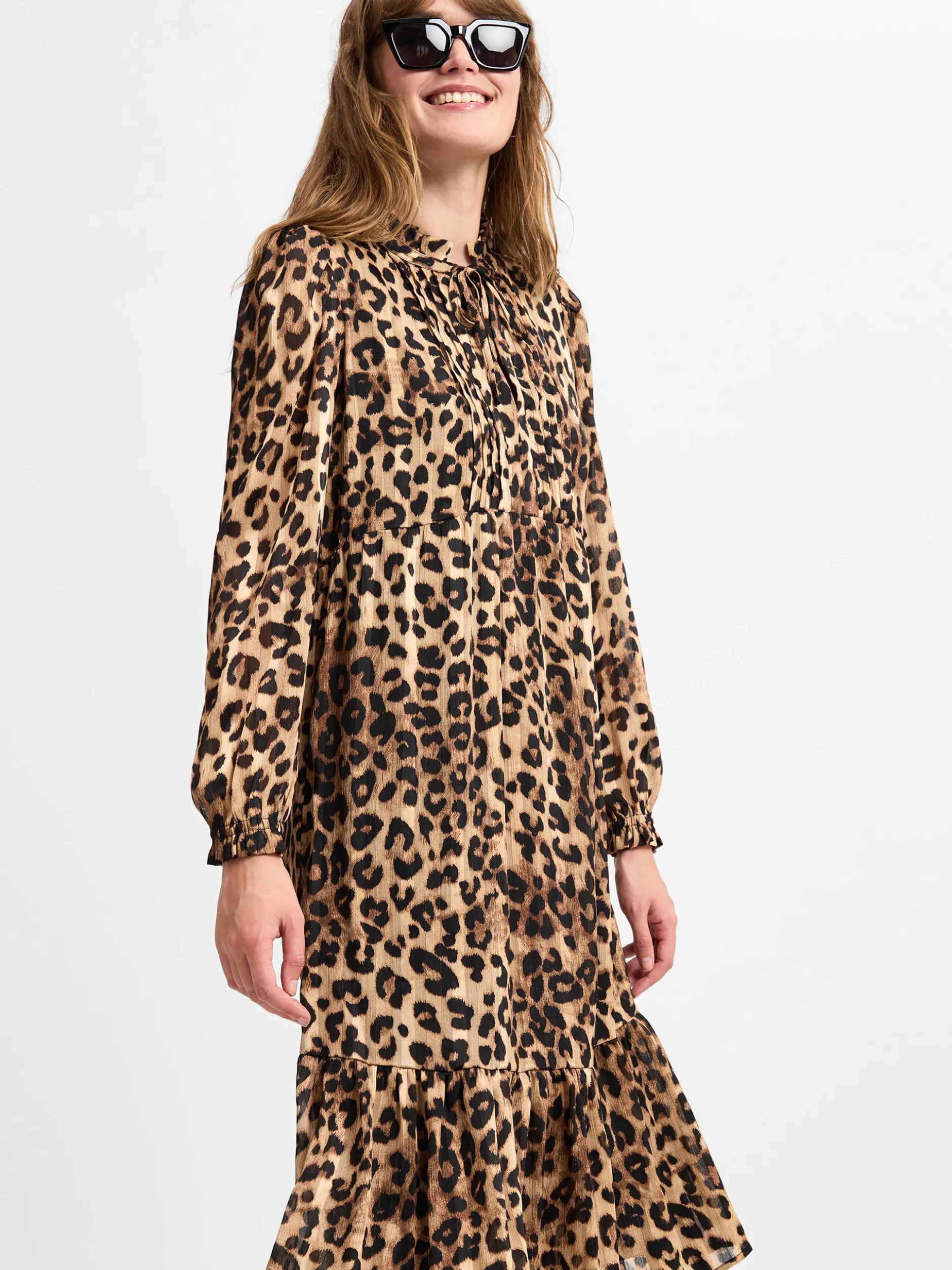 Marie Lund Collection Damen Kleid in camel schwarz