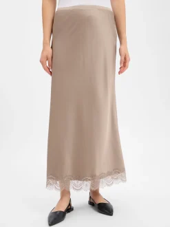 Marie Lund Collection Damen Satinrock in taupe