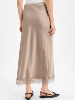 Marie Lund Collection Damen Satinrock in taupe