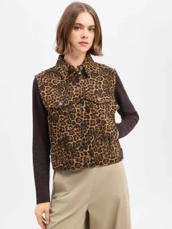 Marie Lund Collection Damen Weste in braun schwarz