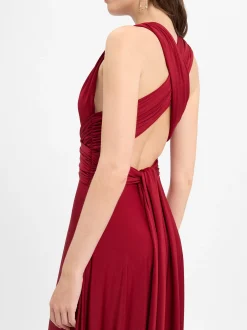 Marie Lund Damen Abendkleid in bordeaux - Länge: lang