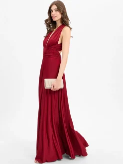 Marie Lund Damen Abendkleid in bordeaux - Länge: lang