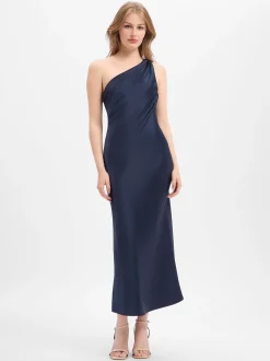 Marie Lund Damen Abendkleid in marine - Länge: midi