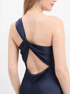 Marie Lund Damen Abendkleid in marine - Länge: midi