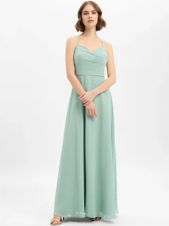 Marie Lund Damen Abendkleid in lind - Ärmel: ohne Arm