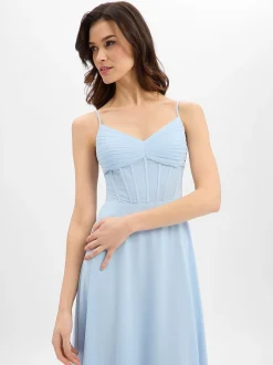 Marie Lund Damen Abendkleid in hellblau - Länge: lang