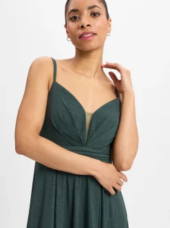 Marie Lund Damen Abendkleid in tanne - Ärmel: ohne Arm