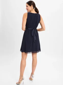 Marie Lund Damen Abendkleid in marine - Länge: knielang