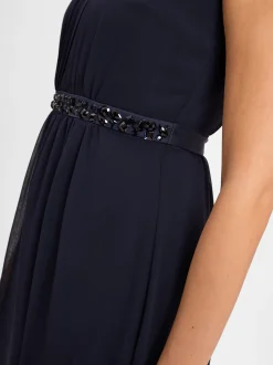 Marie Lund Damen Abendkleid in marine - Länge: knielang