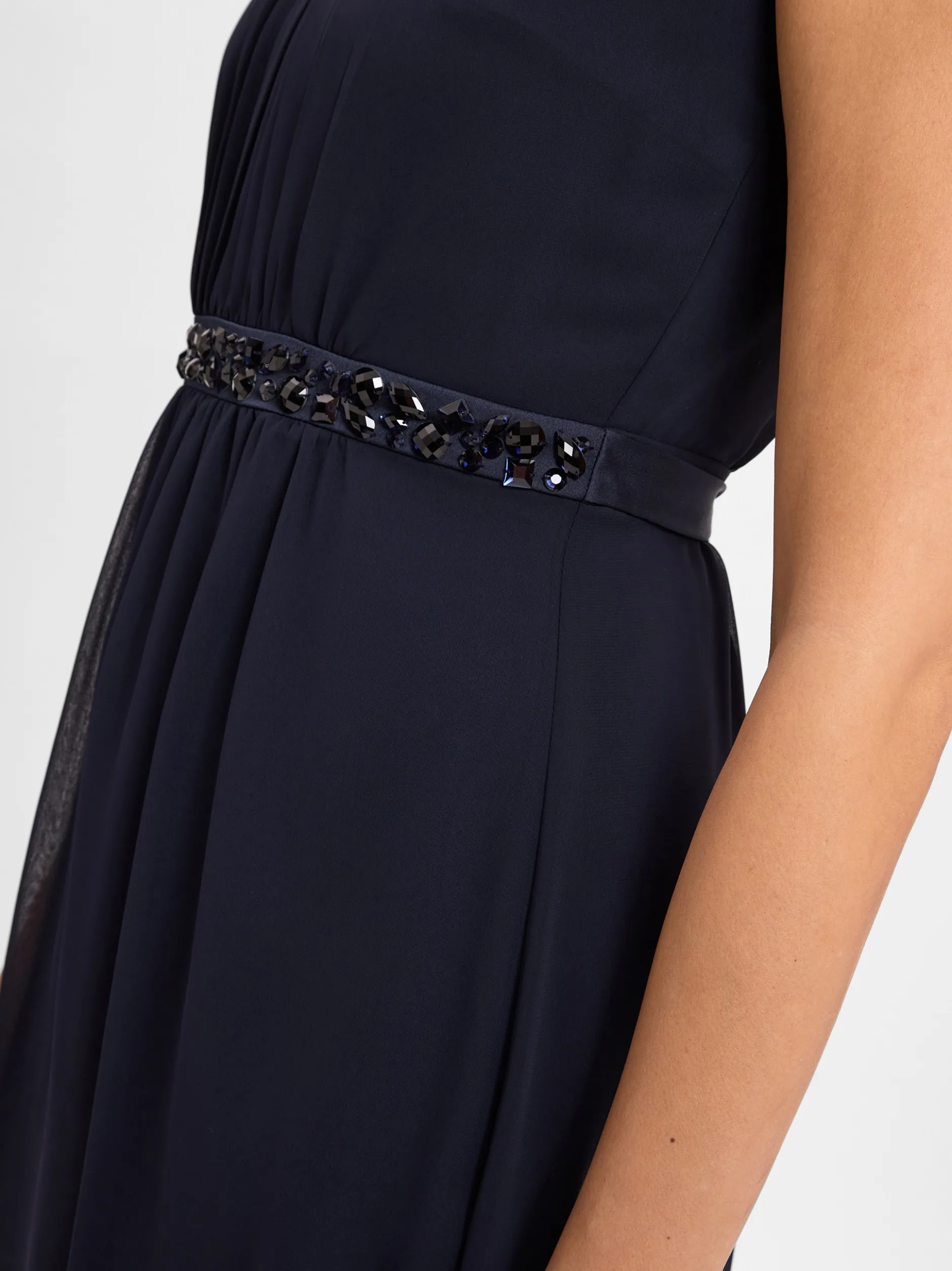 Marie Lund Damen Abendkleid in marine - Länge: knielang