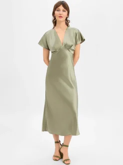 Marie Lund Damen Abendkleid in schilf - Länge: verkürzt