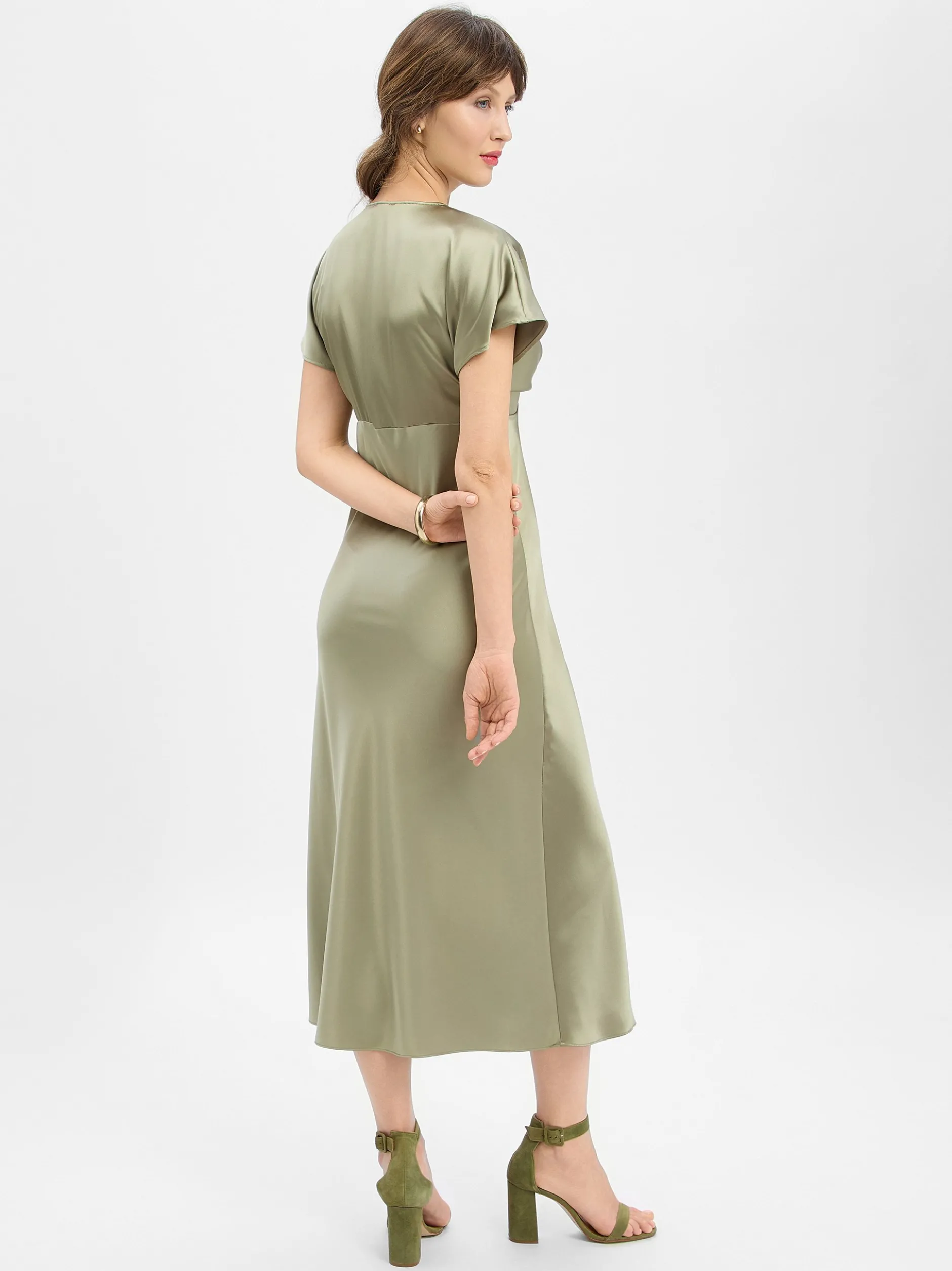 Marie Lund Damen Abendkleid in schilf - Länge: verkürzt
