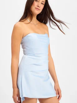 Marie Lund Damen Abendkleid in hellblau - Länge: kurz