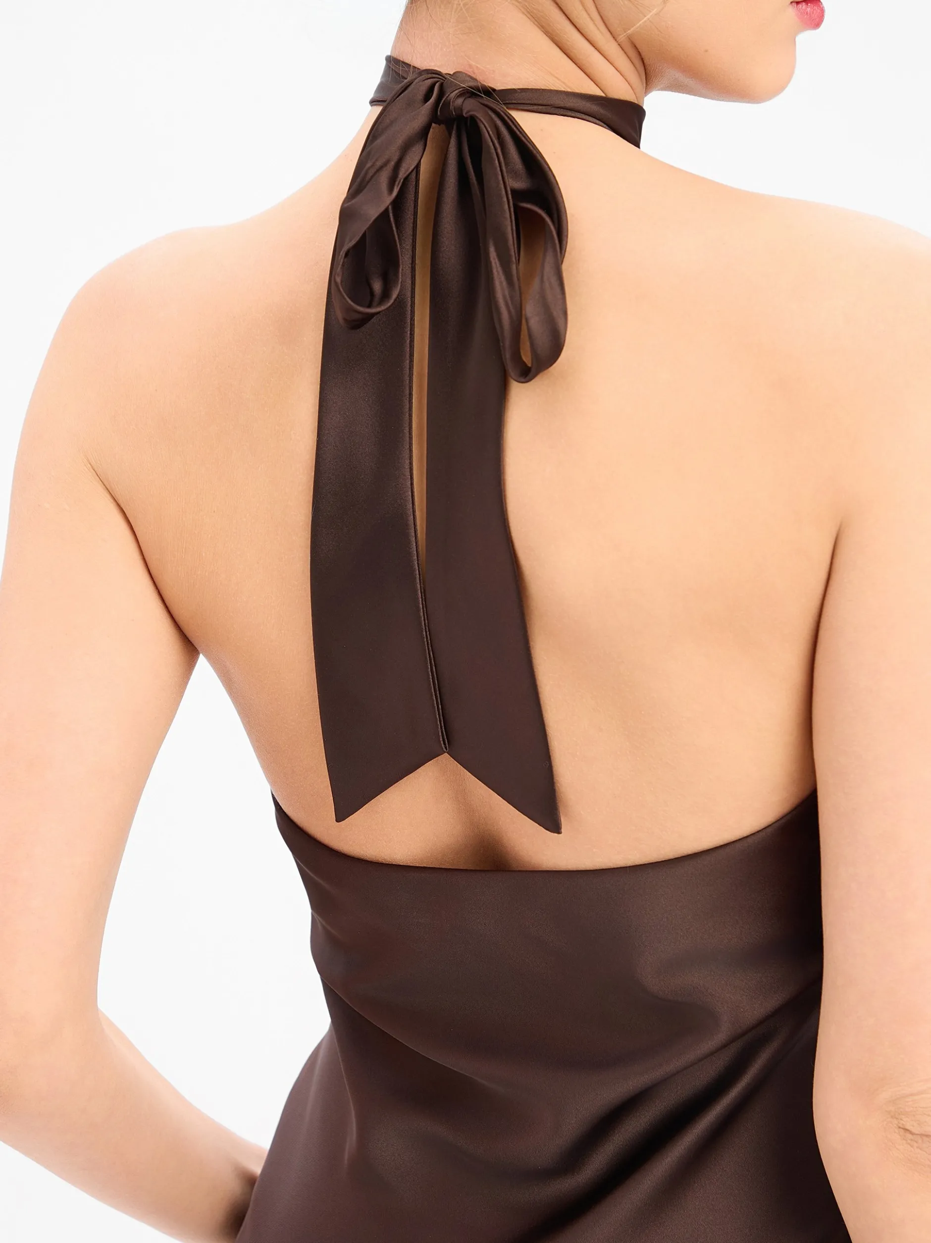 Marie Lund Damen Abendkleid in schoko - Ärmel: ohne Arm