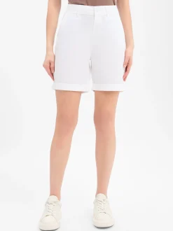 Marie Lund Damen Bermudashorts in weiß - Länge: knielang
