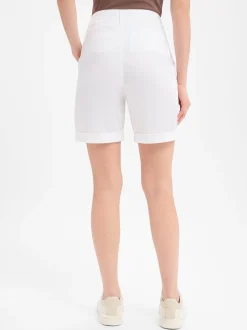 Marie Lund Damen Bermudashorts in weiß - Länge: knielang