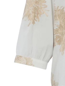 Marie Lund Damen Bluse in ecru melange - Ärmel: 3/4 Arm
