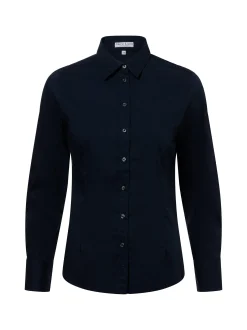 Marie Lund Damen Bluse in marine - Ausschnitt: Kent