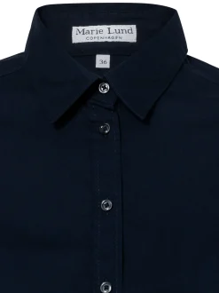 Marie Lund Damen Bluse in marine - Ausschnitt: Kent