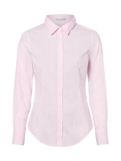 Marie Lund Damen Bluse in rosa weiß - Ausschnitt: Kent