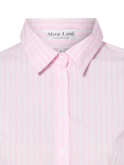 Marie Lund Damen Bluse in rosa weiß - Ausschnitt: Kent