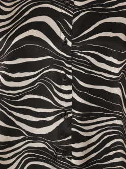 Marie Lund Damen Bluse in schwarz ecru - Ärmel: langarm