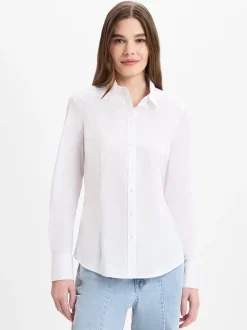 Marie Lund Damen Bluse in weiß - Ausschnitt: Kent