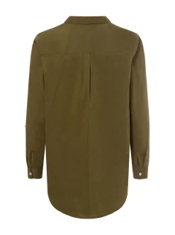 Marie Lund Damen Blusenshirt in khaki - Ärmel: langarm