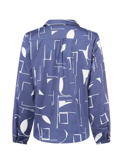 Marie Lund Damen Blusenshirt in indigo ecru