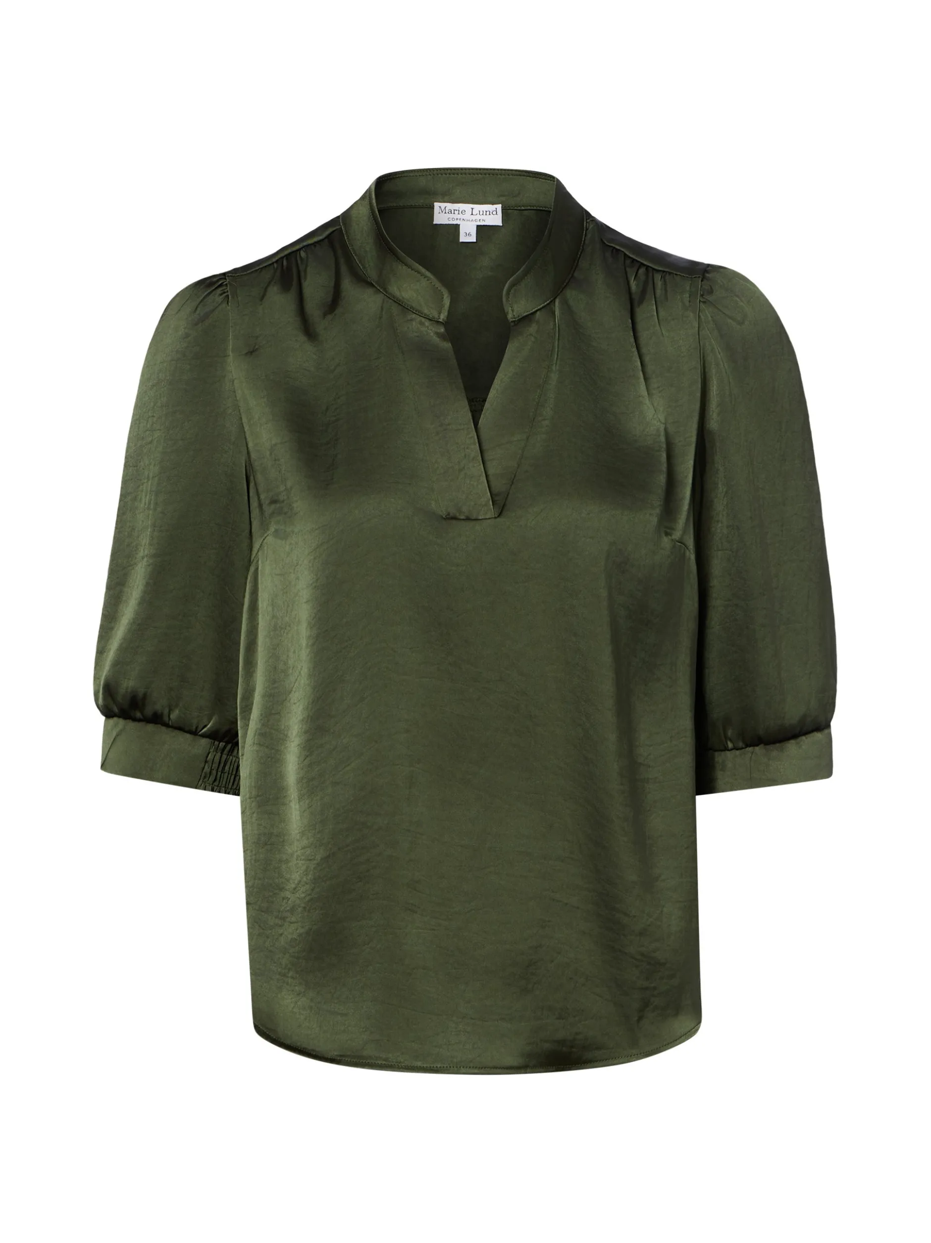 Marie Lund Damen Blusenshirt in tanne - Ärmel: Halbarm