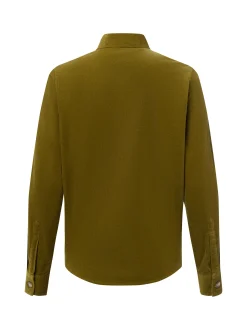 Marie Lund Damen Cordbluse in oliv - Ausschnitt: Kent