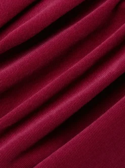 Marie Lund Damen Cordbluse in himbeer - Ausschnitt: Kent