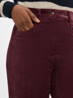 Marie Lund Damen Cordhose in aubergine - Länge: lang