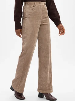 Marie Lund Damen Cordhose in kitt - Länge: lang