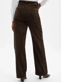 Marie Lund Damen Cordhose in schlamm - Länge: lang